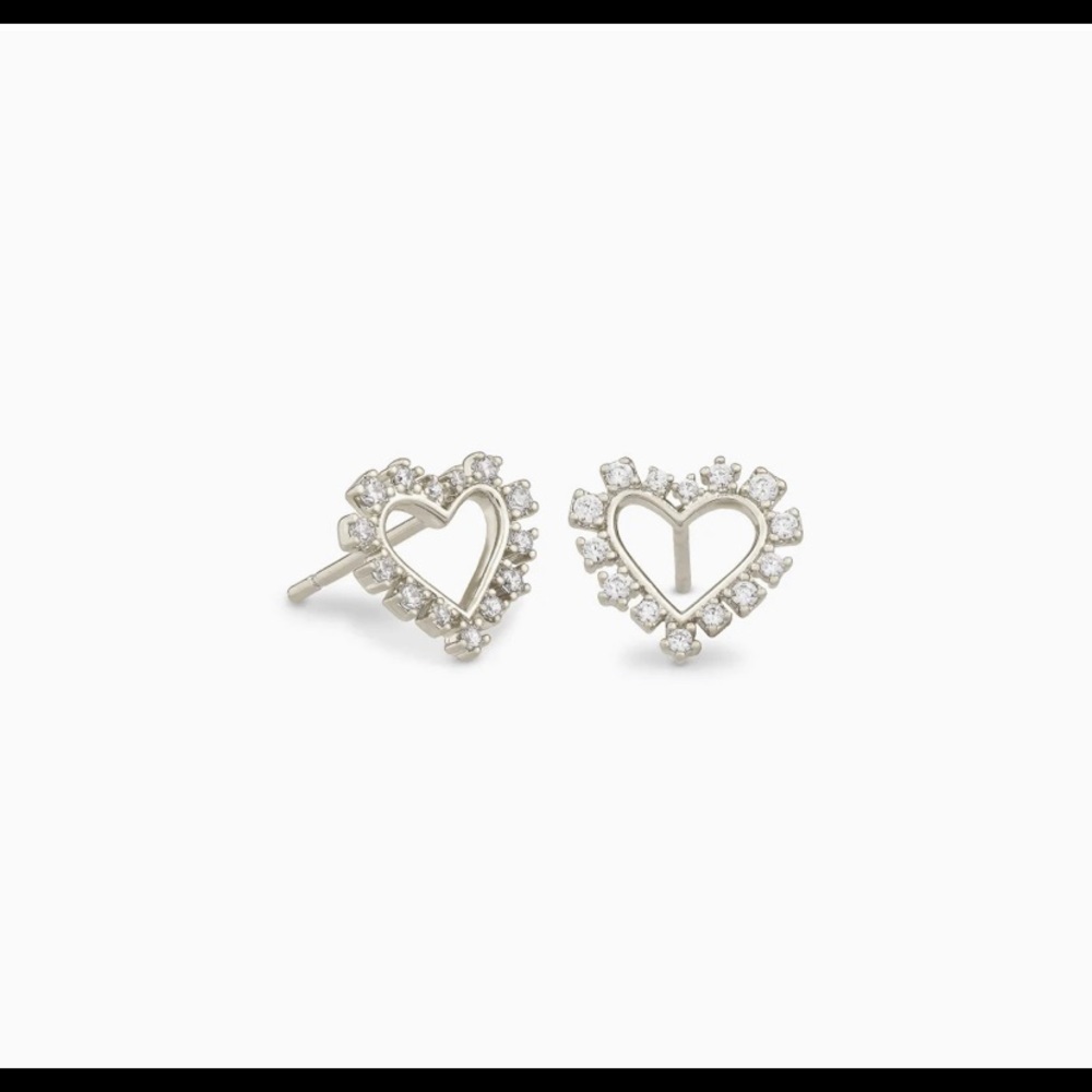 Kendra Scott Ari Heart Silver Stud Earrings